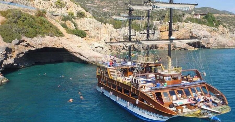Alanya: Catamaran Boat Tour with Snorkeling and BBQ Lunch - Four bays and several good swimming breaks