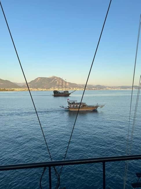 Alanya Optional Alcoholic Sunset Boat Cruise and Foam Party - Leaving the harbor for the Red Tower swim