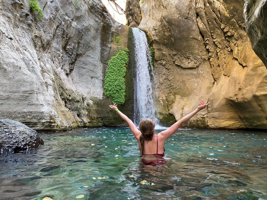 Alanya: Sapadere Canyon Waterfalls & Dwarfs Cave Tour - Hercules Bridge and the cool water