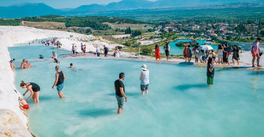 Antalya: Pamukkale Hot Springs & Hierapolis Small Group Tour - Walking onto Pamukkale’s white terraces
