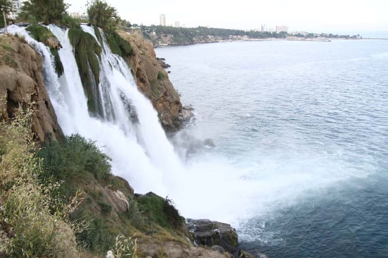 Antalya Private City Tour Waterfalls and Old Town Boat Tour - Upper Düden’s cave behind the water