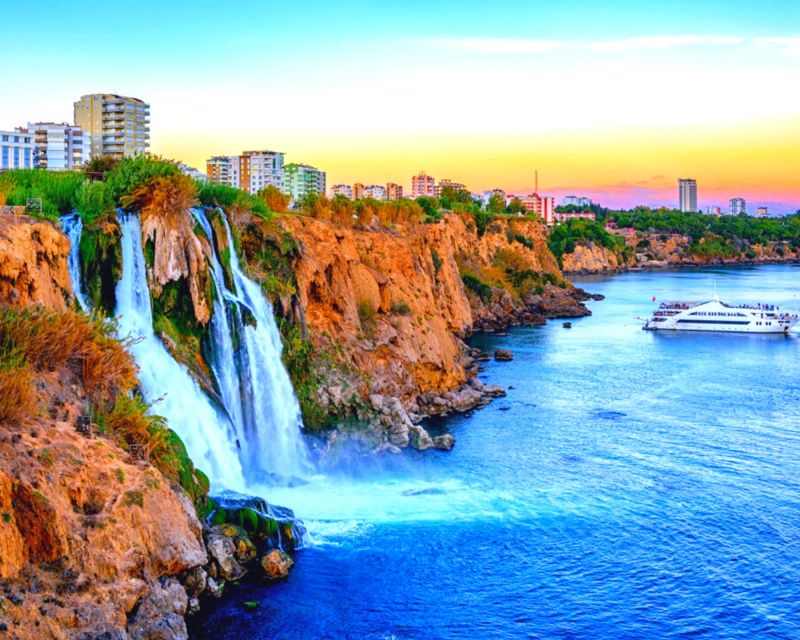 Antalya: Relax Boat Trip with Lunch to the Duden Waterfall - Lunch served with a view of Antalya Bay