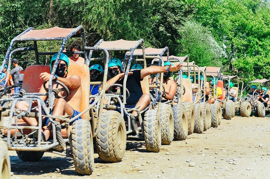 Antalya: Ziplining, Rafting, Jeep Tour & Quad Safari w/Lunch - Buggy and quad rides through dust and mud