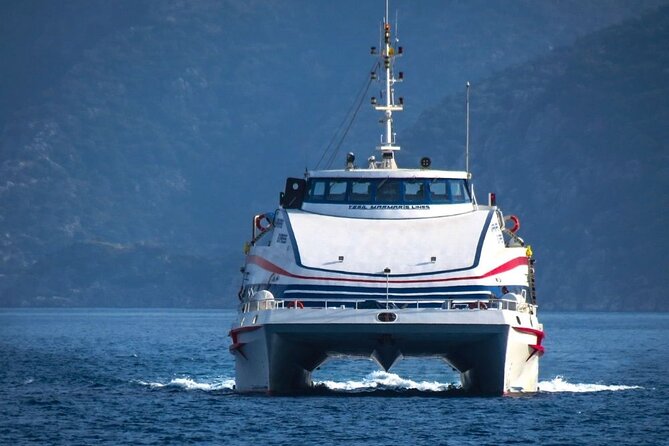 Bodrum Roundtrip Ferry to Kos with Hotel Pickup - Boarding the Prenses Yasemin catamaran