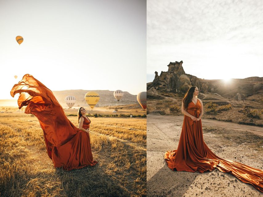 Cappadocia: Photo Shooting With Flying Dresses - Photos, reels, and the editing choice