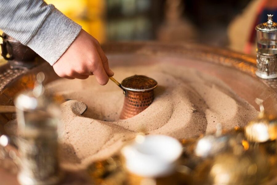 Cappadocia: Sand-Brewed Turkish Coffee Workshop - Step two: brewing coffee over hot sand