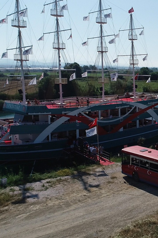 City of Side: Boat Tour on the Manavgat River w/ Bazaar Trip - Boarding a three-floor Manavgat River boat