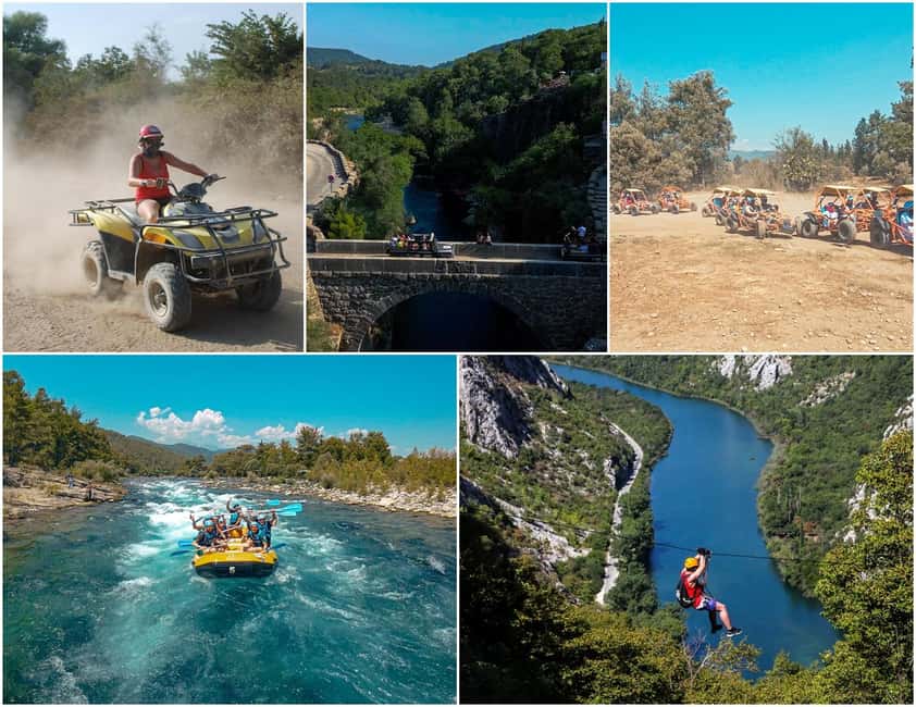 City of Side: Quad, Buggy, Rafting & Zipline Tour with Lunch - Quad or buggy riding: fun, dusty, and not very long