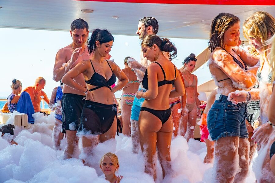 City of Side: Sightseeing Cruise w/ Swim Stops & Foam Party - Lunch on board, with simple holiday food