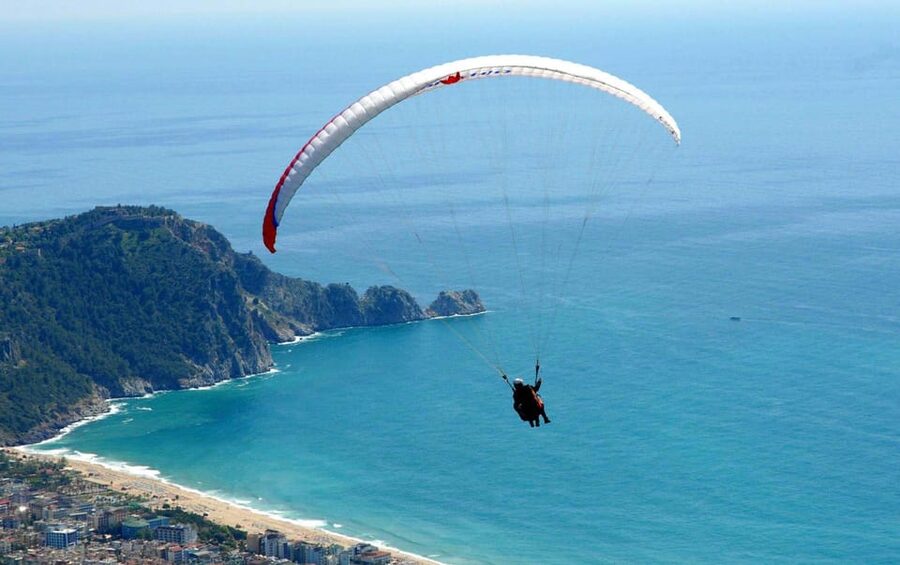 From Antalya, Belek, Side Alanya Paragliding Experience - The flight over Alanya and Cleopatra Beach