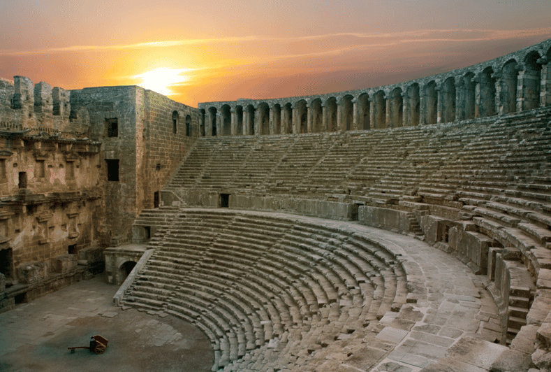 From Antalya: Day Tour of Ancient Roman Sites - Side: Roman ruins beside the Mediterranean