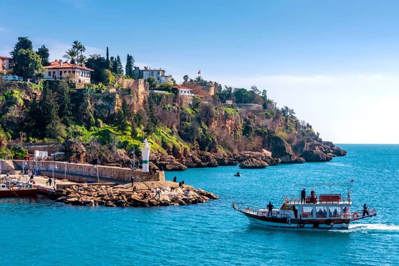 From Antalya: Half-Day Boat Tour to Düden Waterfalls - Leaving Antalya Bay by boat