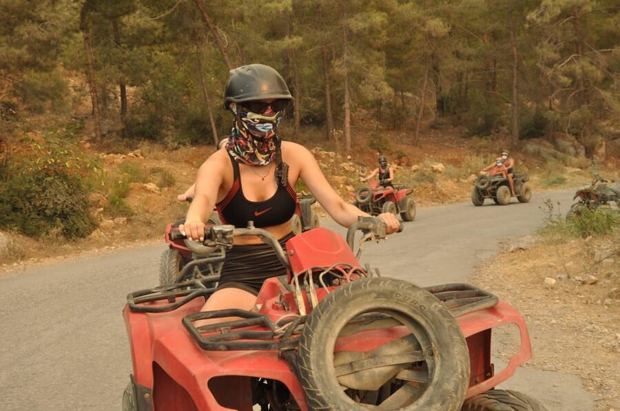 From Belek, Antalya Thrilling Quad Safari Adventure - The swimming break and the summer reality