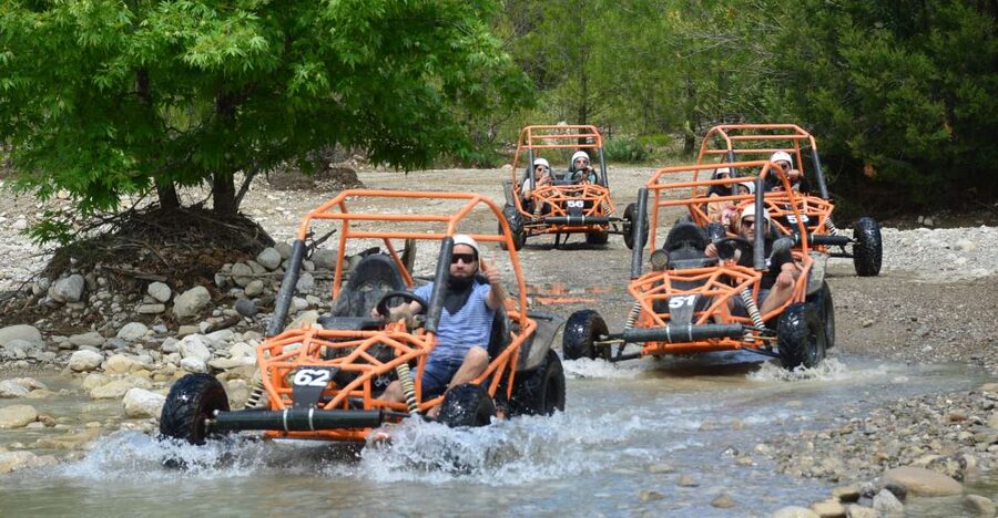 From Belek: Fully Combo Zipline, Quad Safari, Rafting, Lunch - A quick zipline above the pine forest