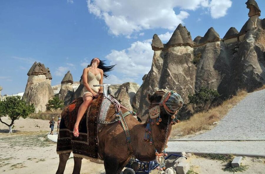 From Cappadocia: Sunrise or Sunset Camel Riding Day Trip - Getting ready for the camel ride