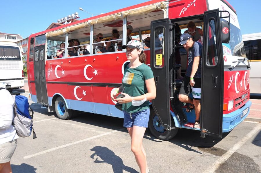 From City of Side: Cabrio Bus Safari & Boat Tour with Lunch - Green Canyon and Green Lake by Boat