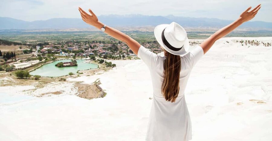 From City of Side: Pamukkale & Hierapolis Day Tour w/ Lunch - Cleopatra Antique Pool and the extra swimming fee