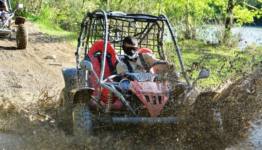 From city of Side: Taurus Mountains Buggy Safari - Getting comfortable in a two-seat buggy