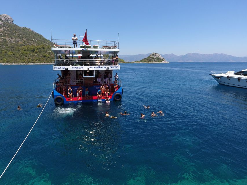 From Marmaris: Day Trip by Glass Bottom Semi Submarine - Paradise Island Bay and the final swim