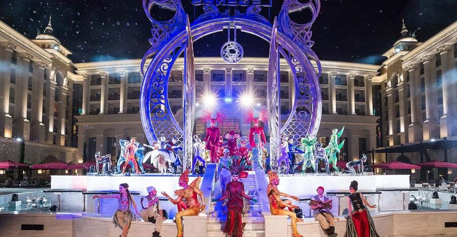 From Side: Land Of Legends Night Show With Transfer - Making use of the complex before the show