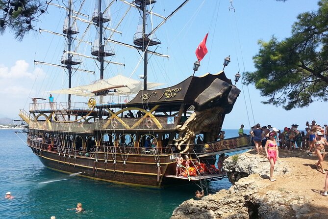 GONSTER : Luxury Pirate Boat Trip Lunch & Soft Drinks & Transfer - Boarding the pirate ship in Kemer