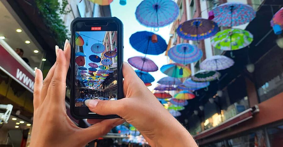 Istanbul: Asian Side Walking Tour with Ferry Ride - Antiques Street, bars, umbrellas, and the tram avenue