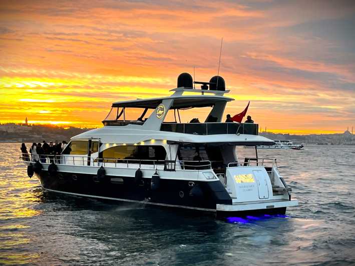 Istanbul: Bosphorus Sunset Yacht Cruise with Live Guide - Boarding at Kabatas Transfer Center