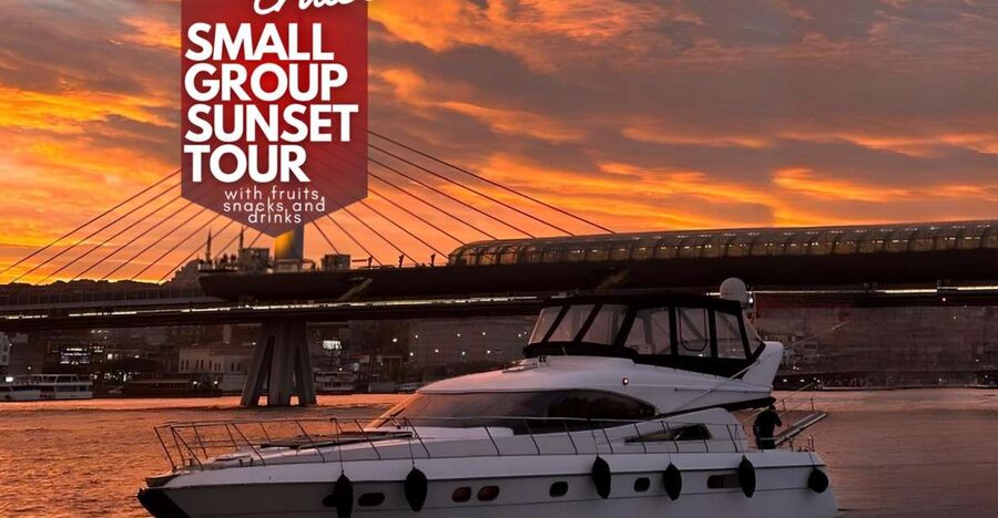 Istanbul: Small-Group Luxury Yacht Sunset Cruise w/ Snacks - Galata Tower and Galataport from the water