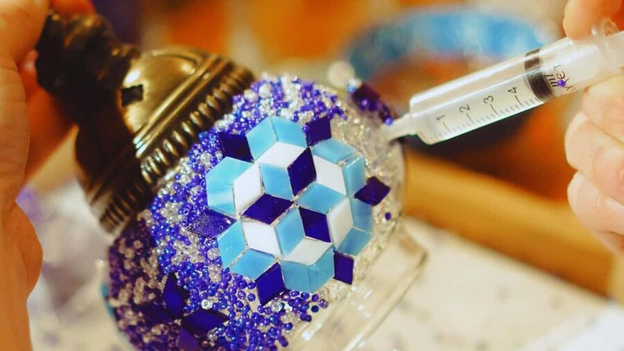 Istanbul: Turkish Mosaic Lamp Workshop with Bosphorus View - Tea, Turkish delight, and a social break