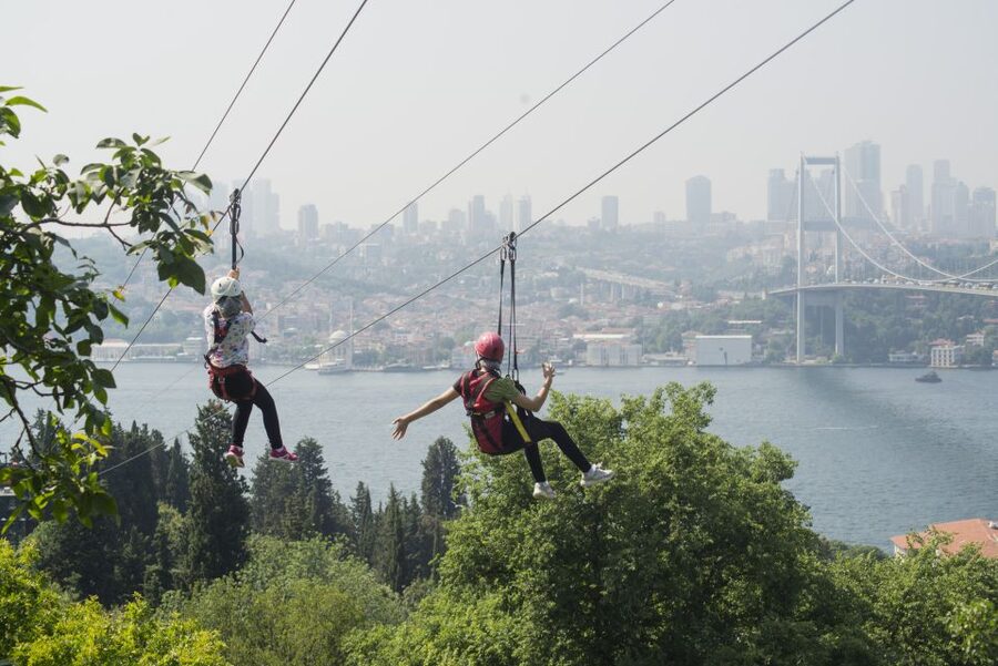 Istanbul: Zipline Adventure with Bosphorus View - The short flight and what you can see