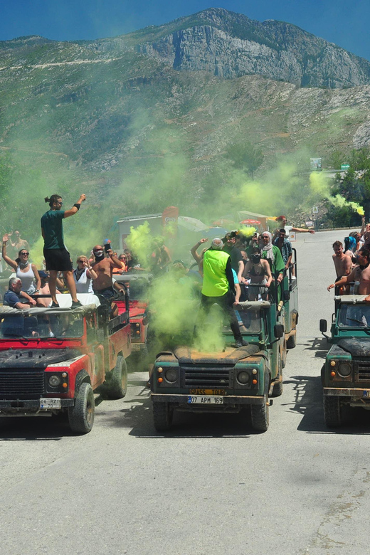 Jeep Safari-Lunch-Boat-Canyon-Waterfall-Foam,Water Party - From Side to the Taurus foothills