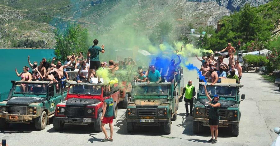 Jeep Safari-Lunch-Boat-Canyon-Waterfall-Foam,Water Party - Green Lake lunch with a Turkish touch