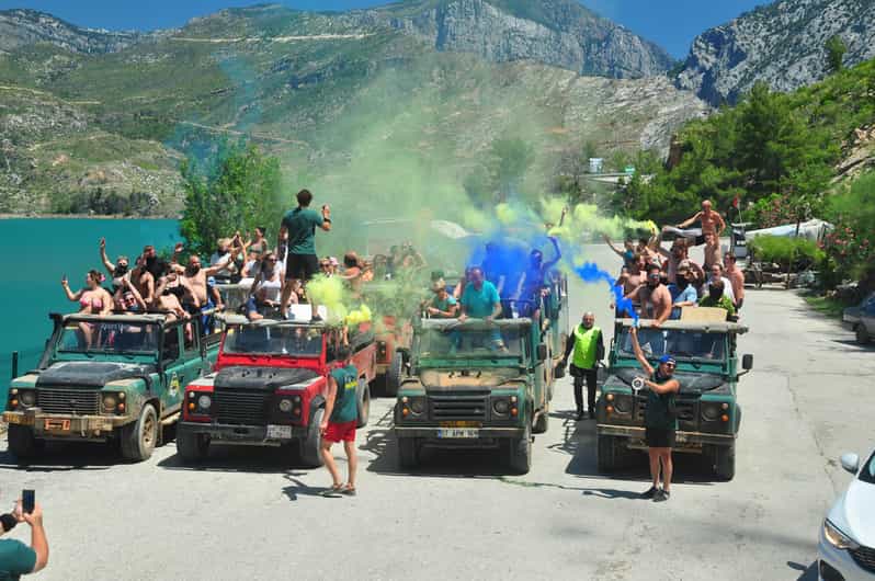 Jeep Safari-Lunch-Boat-Canyon-Waterfall-Foam,Water Party - The off-road ride and the first water fight