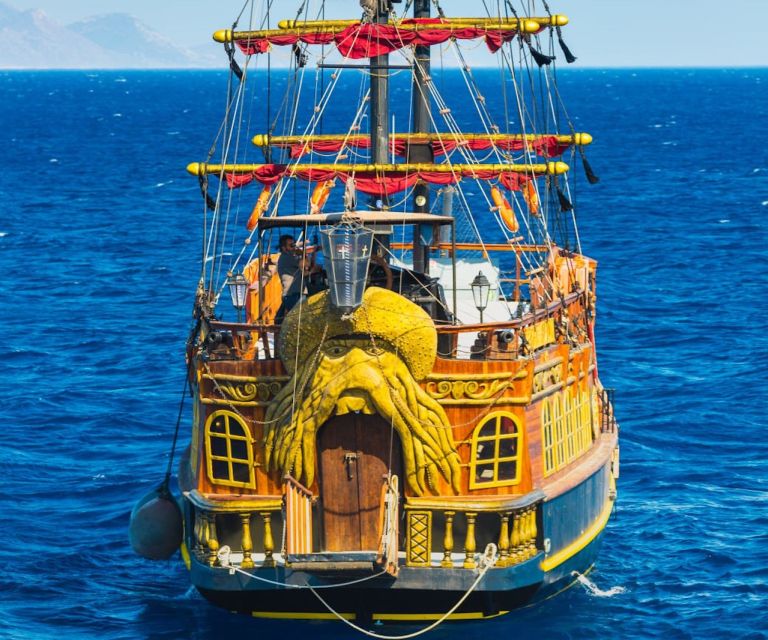 Kardamaina: 3-Bay Pirate Boat Cruise with BBQ Lunch - Kefalos Beach Gives You the Longest Shore Stop