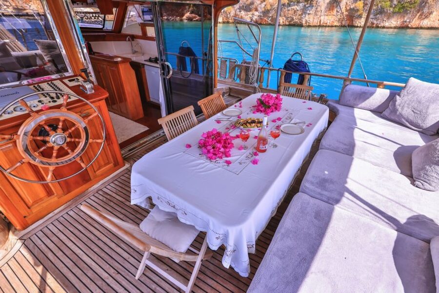 Kas: Limanagzi Beach & Island-Hopping Boat Tour with Lunch - Small River Bay and lunch prepared on deck