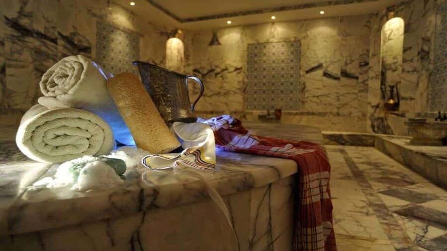 Kemer: Turkish Bath Experience with Hotel Transfer - Clay face mask and drinks close the ritual