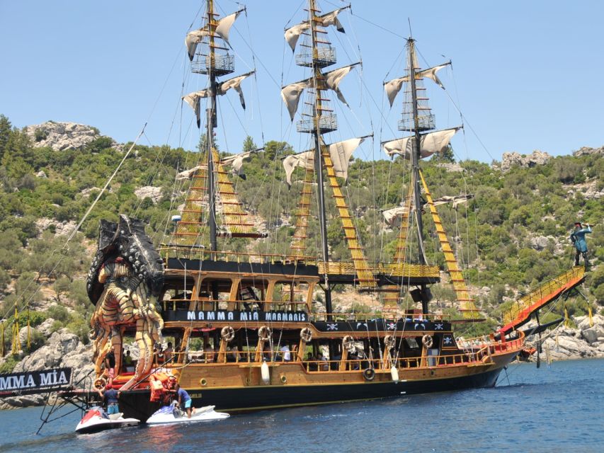 Marmaris: All-Inclusive Pirate Boat Trip with Pickup Option - Four swimming stops in clear coastal bays