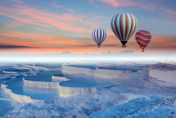 Pamukkale Hot Air Balloon Ride Certificate and 2 Meals in Antalya - Pamukkale from the air at sunrise