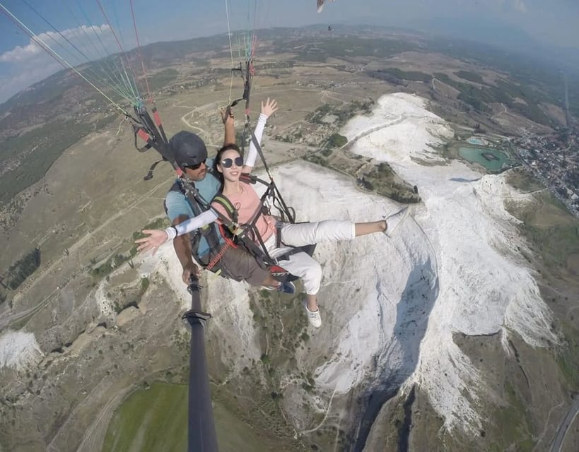 Pamukkale: Tandem Paragliding with Ancient Hierapolis Views - The view from 300 meters above Pamukkale