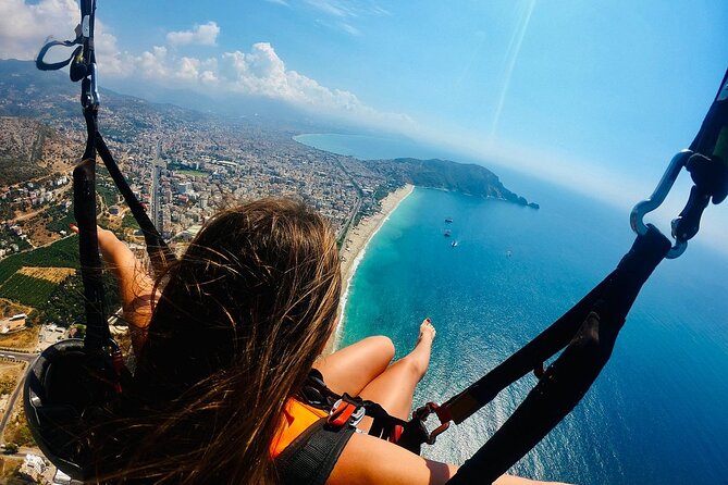 Paragliding Experience at the Peerless Cleopatra Beach - From Antalya hotel pickup to the Alanya coast