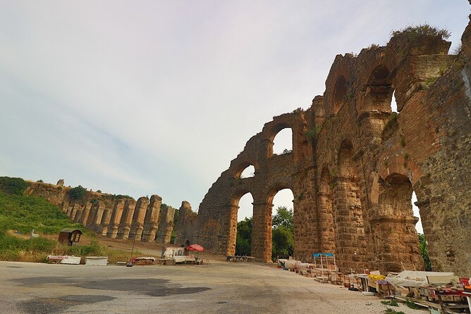 Perge Aspendos Aquaduct Side with Waterfall - The minibus is the biggest practical concern