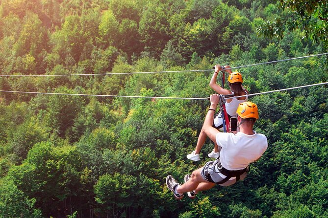Rafting, Buggy Safari and Zipline in Köprülü Canyon Antalya - The zipline is short but adds a thrill
