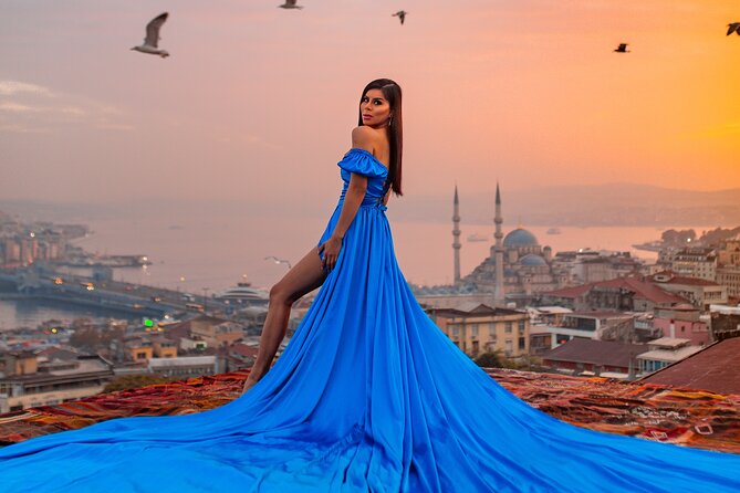 Rooftop Flying Dress Photo Shoot in Istanbul - Photos, edits, and videos