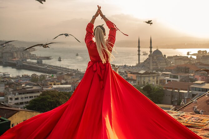 Rooftop Flying Dress Photo Shoot in Istanbul - Who will enjoy this most