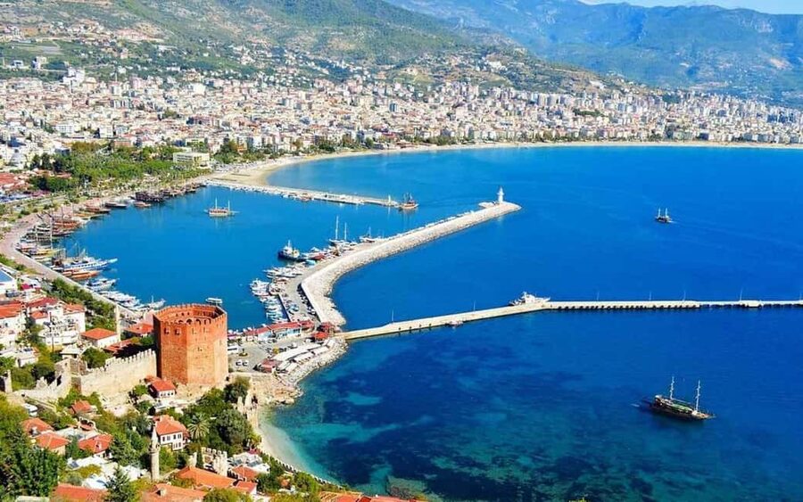 Side: Full-Day Alanya City Tour & Cleopatra Beach Visit - Seeing the Red Tower from the water